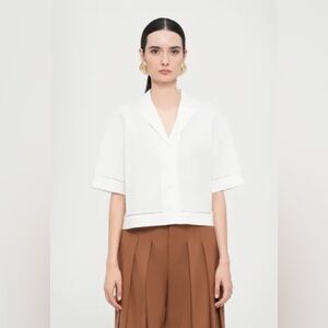 Theory Ivory Poplin Blouse
